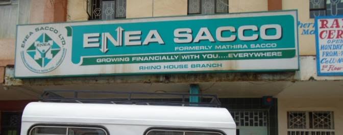 ENEA SACCO Rhino House branch sign in Karatina